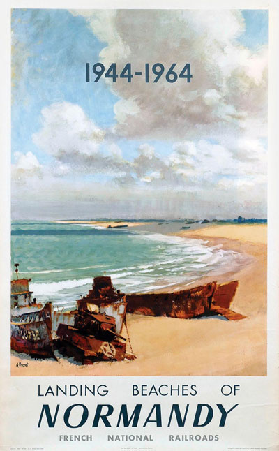 Original Vintage Poster Landing Beaches Of Normandy 1944 1964 Designed