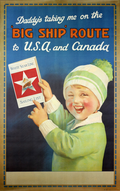 Original vintage poster: White Star Line to USA and Canada sold