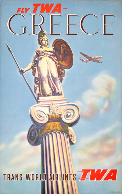 Original vintage poster: TWA Greece for sale at posterteam.com